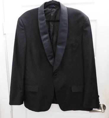 Chaqueta Esmoquin Burberry Azul Negro Solapa Satinada 100% Lana 44 Largo Foto 1 de 3