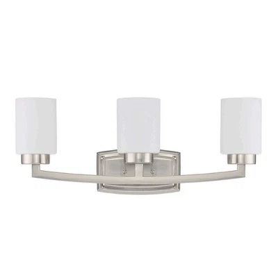 Sunset Lighting 3-Light Vanity, 100W Bright Satin Nickel - F22013-80 - Image 1 of 2