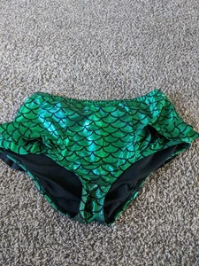 DISNEY ARIEL LITTLE MERMAID SWIM BOTTOMS COSPLAY OFFICIAL GREEN SCALE  2X - Picture 1 of 5