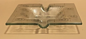 Michael and Frances Higgins Square Fused Glass Ashtray - Picture 1 of 24