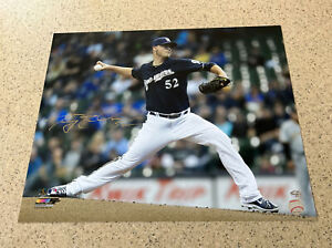Jimmy Nelson Autographed 16 X 20 Photo Milwaukee Brewers With COA Sticker