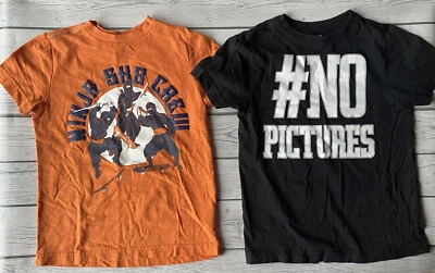 Lote de 2 Camisas Manga Corta CRAZY 8 Niños Talla 5/6 Ninja Naranja Negro Foto 1 de 4