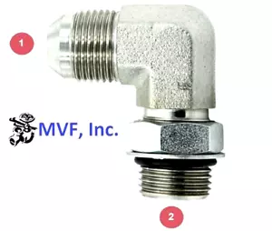 1" Male JIC 37° Flare X 1" Male ORB 90° Elbow Stainless 6801-16-16-SS - Picture 1 of 4