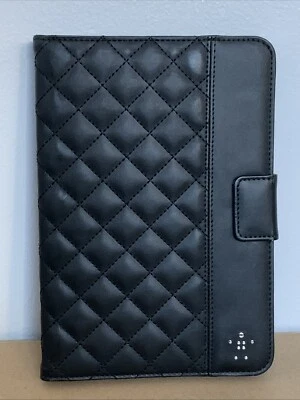 BELKIN iPad Mini Case Champagne Black Leather Tab Cover With Stand Dot Man. #C2 - Image 1 of 4
