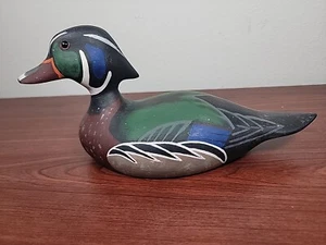 Señuelo de pato de madera vintage tallado a mano y pintado a mano - Imagen 1 de 7