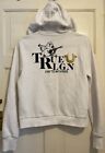 True Religion crafted with pride zip up white hoodie gold shimmer detail