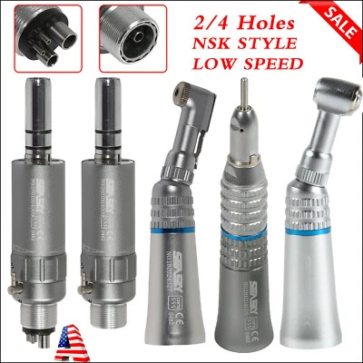 NSK Style Dental Slow Low Speed Handpiece Straight Contra Angle Air Motor 4 /2H - Image 1 of 4