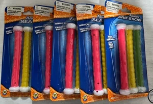 5-Packs Of AQUA DIVE SEA PALS by Banzai, Swimming and Diving Stick Toys, 3 Each - Picture 1 of 2