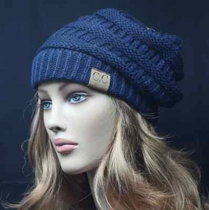 CC Authentic Women Teens Bubble Knit Beanie Cute Colors Winter Snow Ski Warm Hat - Picture 1 of 20