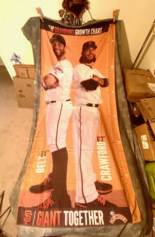 SAN FRANCISCO GIANTS 2014 BRANDONS BELT & CRAWFORD GROWTH CHART SGA WALL HANGING Cover