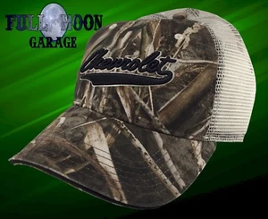 NUEVO Chevrolet Chevy Camo Script Mens Trucker Sombrero de gorra ajustable - Imagen 1 de 4