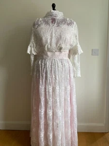 Edwardian early 20th century style evening dress (skirt, bodice), new, size 2-30 - Picture 1 of 10