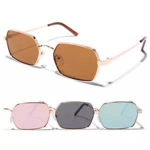 Gafas de sol delgadas metal hexágono ajustadas estrechas conejo malo Karol G moda años 90 - Imagen 1 de 10