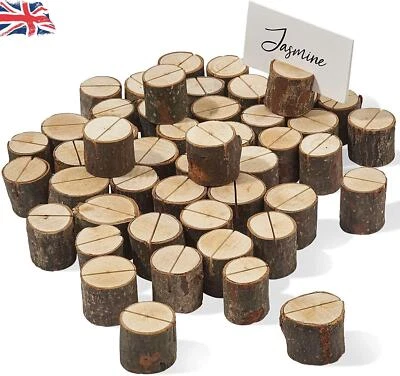 10- 30 Wooden Table Card Holder Stand Number Place Name Menu Wedding Party Decor - Image 1 of 4