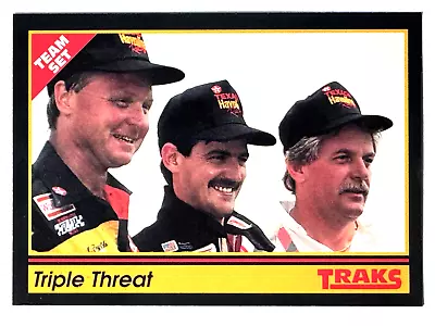 HOFers DAVEY ALLISON, ROBERT YATES, LARRY MCREYNOLDS 1991 Traks TEAM SET Card 49 - Image 1 of 2