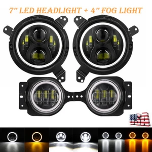 7" LED Hi/Lo Headlights+DRL Fog Light Combo Kit For Jeep Wrangler JL 2018-2024 - Bild 1 von 12