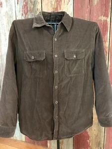 Covington Brown Corduroy Fleece Lined Button Up Collared Shirt Mens sz L......w1 - Picture 1 of 4