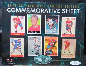 1992-93 Parkhurst Limited Edition Commemorative Sheet Richard - Beliveau - Picture 1 of 1