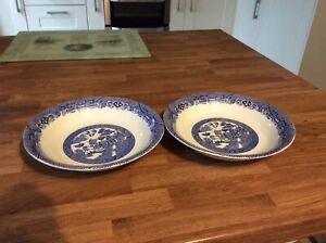 Barratts of Staffordshire two 8” willow design bowls excellent condition 