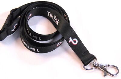 Cordino Con Cinturino Per Collo Stampato TIK TOK Per ID, Chiavi Ecc. Spedizione Gratuita Nel Regno Unito • 4.13€