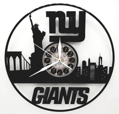 NEW YORK GIANTS | Vinyl Record Clock | Football Wall Art Gift | FREE SHIPPING - Image 1 of 2