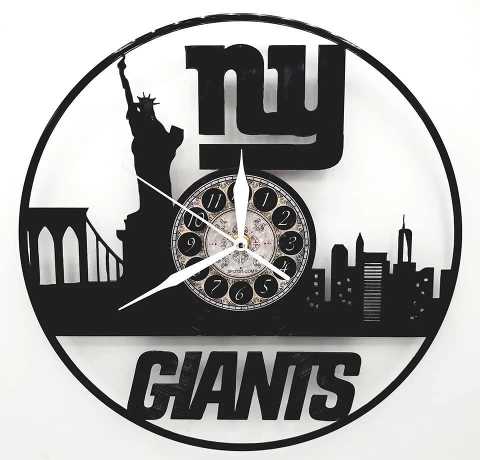 New York Giants | Reloj Disco Vinilo | Regalo Arte Pared Fútbol | ENVÍO GRATUITO Foto 1 de 2