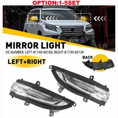 Para Lexus LX570 GX460 2010-2023 Espejo Lado del Conductor del Pasajero Lámpara de Señal de Giro Foto 1 de 4