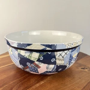 Vintage Ralph Lauren Wedgwood Patchwork Large Salad Serving Bowl Hard to Find - Picture 1 of 15