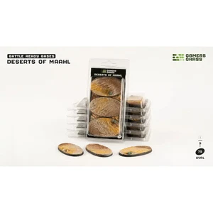 Bases listas para la batalla de hierba para jugadores - Desiertos de Maahl ovaladas 75 mm (x3) - Imagen 1 de 2