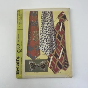 Neckties Wide Tie Bow Tie 2568 Vintage 70s McCalls SEWING Pattern Mens OOP 4-5” - Afbeelding 1 van 2