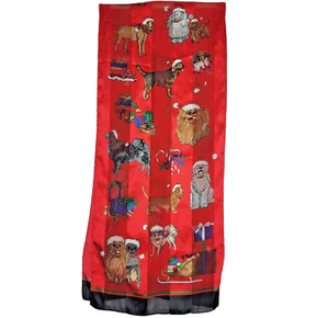 Welpe Hund Weihnachten Thema roter Schal Dackel alter englischer Schaf Hund 58" x 12,5" - Bild 1 von 11