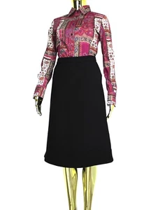 Miu Miu Black Skirt Wool Knee-Lengt Size 46 - Picture 1 of 8