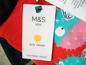 M&S 2 Pairs Swim Shorts/Trunks UPF 50+ Sun Smart Age2-3 Years BNWT - Picture 1 of 5