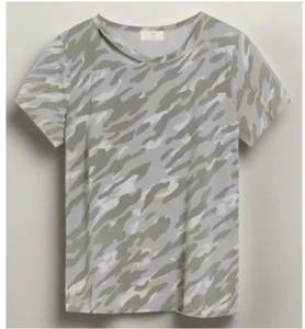 Anthropologie TLA Camo Tee Damen Medium Kurzarm Shirt Cut Out Baumwolle - Bild 1 von 5
