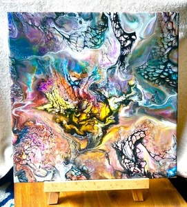 Abstract Painting - Gothic Tattoo Otherworldly Galactic Cosmic Modern Art Tile - Picture 1 of 13