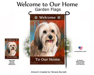 Bandiera Welcome Garden - Crema Sable Tibetan Terrier 136A - Foto 1 di 1