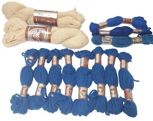 Mixed Lot DMC Laine Colbert Wool Tapestry Needlepoint Yarn Beige Blue 13 Skeins