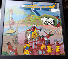 David Mzuguno, 1951-2010, afrik. Dorfleben mit Flugzeug, Öl, gerahmt, signiert