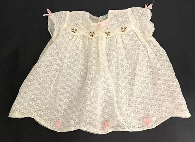 Кружевное детское платье Li'L Angel 1960-е бутоны роз см. размеры - Изображение 1 из 4