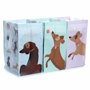 CATCH PATCH DOG SET OF 3 ECO FRIENDLY RECYCLING LAUNDRY BAGS BINS NEW WITH TAGS - Picture 1 of 2