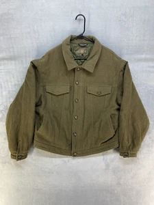 Vtg GAP Classic Outerwear Coat Jacket Military Green Quilted Lined Size L - Picture 1 of 13