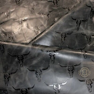 LONGHORN CUERO EN RELIEVE negro carbón pull up: 4 - 4,5 oz. | 1,6 - 1,8 mm - Imagen 1 de 6