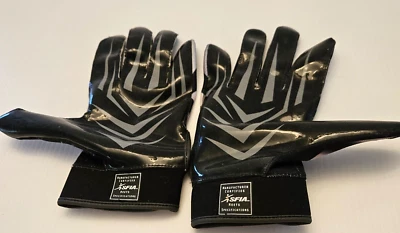 Guantes receptores de fútbol americano Wilson súper agarre adulto talla grande negro blanco SFIA Foto 1 de 2
