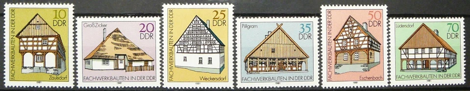 Germany DDR Stamps -  Half-timbered buildings_1981-MNH. - Image 1 of 1