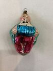 Vintage Antique 1950's German Blown Glass "Fat Man Playing a Concertina"