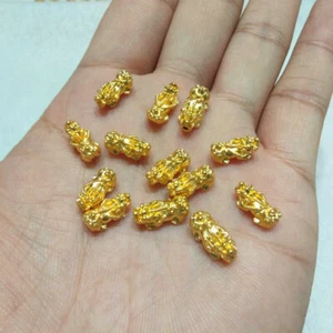 1pcs 24k Yellow Gold Pendant 3D Hard Gold For Women DIY Make Bracelet Pixiu - Picture 1 of 6