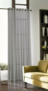 Soho Grommet Top Curtain Panel - Curtainworks-59" X 132"-Silver - Picture 1 of 2