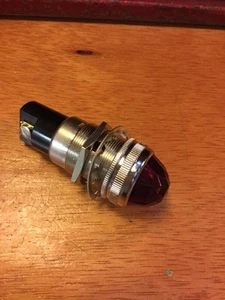 OLD VINTAGE DASH PANEL INSTRUMENT GAUGE RED  FACETED LIGHT X1 RAT ROD SCTA TRUCK - Picture 1 of 12