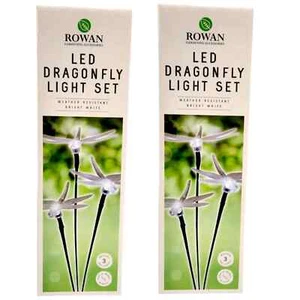 2x Luces LED Libélula Luz Estacas Exterior Jardín Camino Batería Luces 50cm - Imagen 1 de 12
