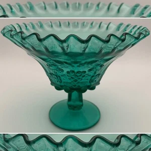 Westmoreland Laurel Green PG97 Paneled Grape Pedestal Compote/Candy Dish USA 6"t - Picture 1 of 14
